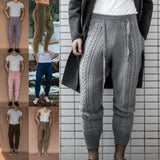 Itooh Spring Europe American Hot Style Trousers Slim Knit Men's Feet Cropped Trousers Color Matching Sport Sweatpants Joggers Homewear