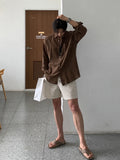 Itooh  Simple Solid Color Men's Linen Shorts Knee Length Wide Leg Drawstring Male Fashion Trousers New Korean Stylish Summer 2024