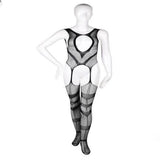 Itooh Men's Ultra-thin Black Erotic Lingerie Men's Sexy Transparent Mesh Lace Jumpsuit Set See Through Vest Stockings Tights Bodysuit