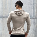 Itooh Gym Fitness T-shirt Men Casual Long Sleeve Skinny Shirt Male Bodybuilding Tees Tops Running Sports Quick Dry Training Clothing