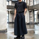 Itooh Japanese Streetwear Baggy Fashion Casual Wide Leg Pants Men Punk Hip Hop Skirt Pants Black Harem Trousers Men's Culottes Unisex