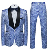 Itooh Fashion New Men's Casual Boutique Business Wedding Host Flower Color Suits 3 Pcs Set Dress Blazers Jacket Pants Vest Coat