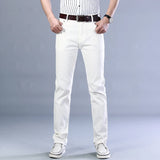 Itooh New Men's Khaki Jeans Classic Style Business Fashion Solid Color Stretch Straight Denim Trousers Male Brand Pants