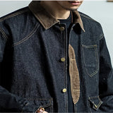 Itooh Spring Autumn New Men's Denim Jacket Loose Trend Long-sleeved Retro Trendy Handsome Casual Trendy Jeans Coat Leisure Solid Color