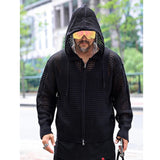 Itooh  Apricot Black Knitted Hollow Out Oversized Sun Protection Summer Long Sleeve Men Shirt Zipper Hooded Korean Fashion Harajuku Top