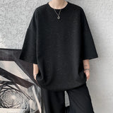 Itooh Harajuku Men's Glitter Tee Shirts Summer Short Sleeve Oversized Chic All-match T-Shirts Men Women Korean Daily Loose Tops