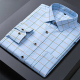 ITOOH 2024 Classic Striped Dress Shirt for Men, Slim Fit Business Long Sleeve Shirts Plus Size M-5XL Male Social Casual Shirts Outwear