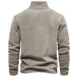 Itooh  New Men's Fleece Sweater with Standing Collar, Half Zipper, Long Sleeves, European Size, Cross-border Trend, Versatile Men's Top