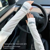 Itooh Large Size Ice Sleeves for Men's Sun Protection Japanese Summer Outdoor UV Protection Loose Arm Sleeves Driving Outdoor Gloves