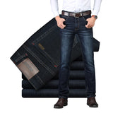 Itooh Brand Since   Mens Business Trendy Stretch Blue Black Denim Men Slim Fit Casual Jeans Trousers Pants