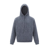 ITOOH Winter Clothing Men's Luxury Knitted Hooded Pullovers Sweater Casual Streetwear Striped Pocket Solid Color Long Sleeve Hoodie