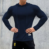 Itooh Gym Fitness T-shirt Men Casual Long Sleeve Skinny Shirt Male Bodybuilding Tees Tops Running Sports Quick Dry Training Clothing