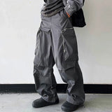 Itooh  Black Baggy Cargo Pants Fashion Harajuku Straight Trousers Men's Y2K Vintage Baggy Casual Pocket Streetwear Hip Hop Korean Style