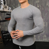 Itooh Autumn Sports fitness long sleeve men leisure T-Shirt outdoor exercise fast dry tight muscle training T-shirt fitness clothes