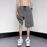 Itooh Genderless Dark Style Y2k Casual Shorts Men'S  Summer New Design Five-Point Pants Waistband Personalized Loose Sports Pants