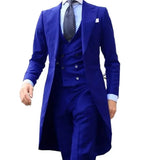 Itooh  Long Coat Italian Designs Men Suits Gentle Tuxedo Prom Blazer Custom 3 Pieces (Jacket+Vest+Pants)