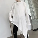 Itooh Y2K Korean Style Autumn Fashion Irregular Slanted Hem Long-Sleeved Casual Large Size Solid Color Jacket Loose Design Unisex Coat