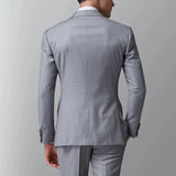 Itooh  Light Grey Men Suits Slim Fit 2 Piece Male Fashion Jacket with Pants Wedding Tuxedo for Groom Dinner Party Costume