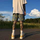 Itooh Summer New Y2k Denim Shorts For Men Genderless Casual Street Daisy Loose Fashion Elegant High Quality Mens Shorts