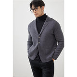 Itooh Men's 100% pure cashmere cardigan lapel sweater new  solid color knitted casual long sleeved jacket high-end men's sweater