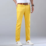 Itooh New Autumn Men's Red Jeans Classic Style Straight Elasticity Cotton Denim Pants Male Brand White Trousers