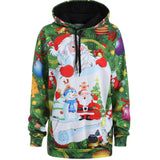 Itooh  2024 New Wish Europe and America Christmas Digital Print Hooded Loose Size Men's Sweater