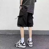 Itooh Summer Men's Clothing Casual Thin Hong Kong Breeze Sports Trend Korean Version Solid Color Loose All-match Handsome Cargo Shorts