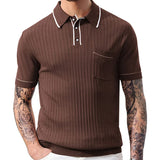 ITOOH Men's Knitted Ethnic Printed Polo Shirt Casual Vintage Streetwear Button Down T-shirt for Men Breathable Luxury Clothing M-3XL