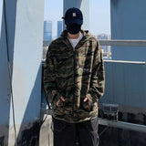 Itooh Men's Camouflage Hoodie Spring Autumn Loose Casual Versatile Zipper Cardigan Couples Hooded Coats Hip Hop Skateboard Streetwear