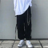 ITOOH Techwear Pant Sets Men Punk 3 Piece Outfits Black Cargo Pants Long Sleeve Shirts Korean Streetwear Hip Hop Spring