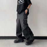 Itooh  Black Baggy Cargo Pants Fashion Harajuku Straight Trousers Men's Y2K Vintage Baggy Casual Pocket Streetwear Hip Hop Korean Style