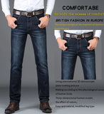 Itooh Brand Since   Mens Business Trendy Stretch Blue Black Denim Men Slim Fit Casual Jeans Trousers Pants