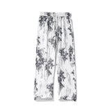 Itooh Spring Summer Ice Silk Printed Straight Pants Plus Size 5XL-M Men's Streetwear Thin Casual Pants Men Comfortable Wide Leg Pants