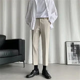 ITOOH Straight Fluid 9 Cropped Male Suit Trousers Draped Men's Summer Pants New in Chinese Homme Slacks Formal Spring Clothes 2024 Up