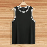 Itooh  Summer Leisure Breathable Ribbed Tank Tops Men Fashion Patchwork Striped Sleeveless Crew Neck Vest Mens New Casual Slim Camisole