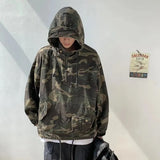 Itooh Japanese Camouflage Jacket Cargo Hooded Coats Men's Retro Trend Loose Windbreak Hoodies Zipper Pullover Green Military Teachwear