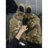 Itooh  American Hip-hop Retro Snake Print Camouflage Pants Women High Street Fashion Brand Y2k Loose Casual Couple Pants