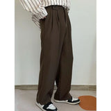 Itooh Brown Suit Pants Men Fashion Social Mens Dress Pants Korean Loose Casual Straight Trousers Mens Office Formal Pants M-3XL