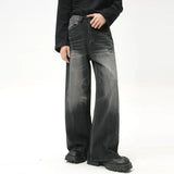 ITOOH Washed Black Street Style Denim Jeans