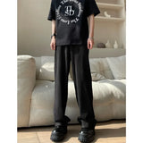 Itooh Summer Pleated Pants Men Fashion Oversized Ice Silk Pants Men Japanese Streetwear Loose Straight Pants Mens Casual Trousers