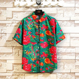 Itooh Beach Hawaian Shirts  Summer Chinese Style Men Flower Shirt Short Sleeve Shirt Streetwear Oversized Blouse 5XL Chemise Homme