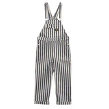 Itooh Vintage Ami Khaki Tooling Denim Overalls Men's Retro Blue and White Striped Wide-leg Cargo Jumpsuit Trendy British Jeans Pants