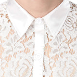 Itooh Mid-Century Retro Style Mens Tops Autumn See-through LGBT Flower Lace Hollow Transparent Shirt Long Sleeve Button-Down Shirt