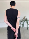 Itooh  Men Clothing Summer Double Zipper Design Solid Color Vests Personality Vest Niche Sleeveless Slim Tank Top For Male