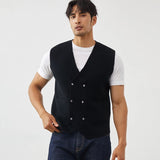 Itooh Men's V-neck 100% pure cashmere vest short knit men's cardigan sleeveless sweater high-end comfortable hot selling Coat vest