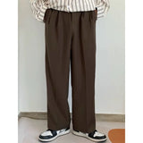 Itooh Brown Suit Pants Men Fashion Social Mens Dress Pants Korean Loose Casual Straight Trousers Mens Office Formal Pants M-3XL