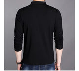 Itooh Spring Men Long Sleeve T Shirts Half Buttons Stand Collar Cotton Pullovers Solid Casual Tops Comfy Korea Tide Slim Thin Tees