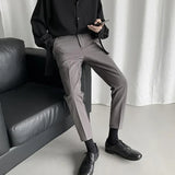 ITOOH Straight Fluid 9 Cropped Male Suit Trousers Draped Men's Summer Pants New in Chinese Homme Slacks Formal Spring Clothes 2024 Up