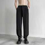 Itooh  Summer Bound Leg Suit Pants For Men's Casual Cropped Pants Loose Korean Style Version Trendy Suit Trousers