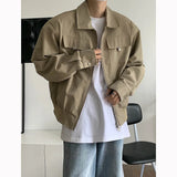 Itooh Korean Fashion High-end Jackets for Men American Niche Short Baseball Jacket Shoulder Pads Oversized Workwear Bomber Jacket Men